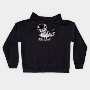 Gray Roller Cat Kids Hoodie